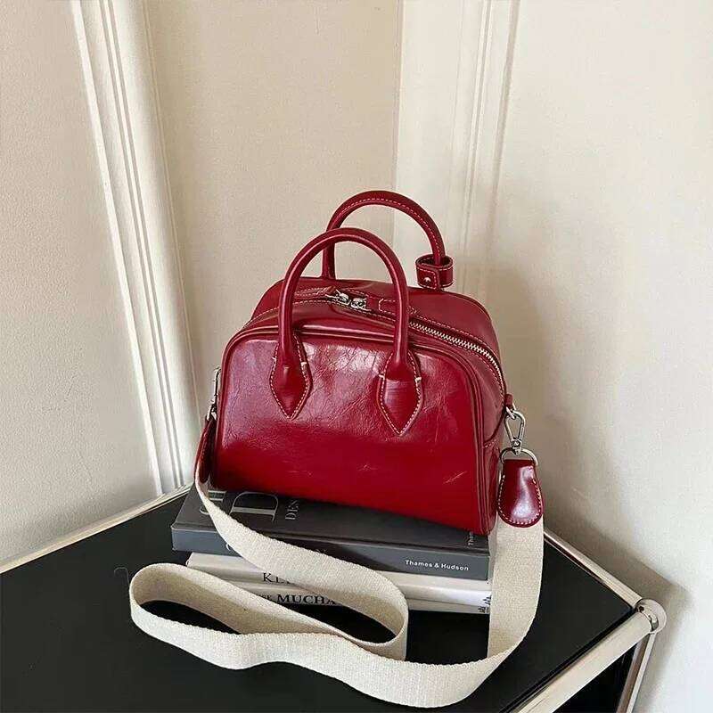 Women's Bags Designer Genuine Boston Crossbody Shoulder Bag, Fashionable Genuine Leather Women's Handbag