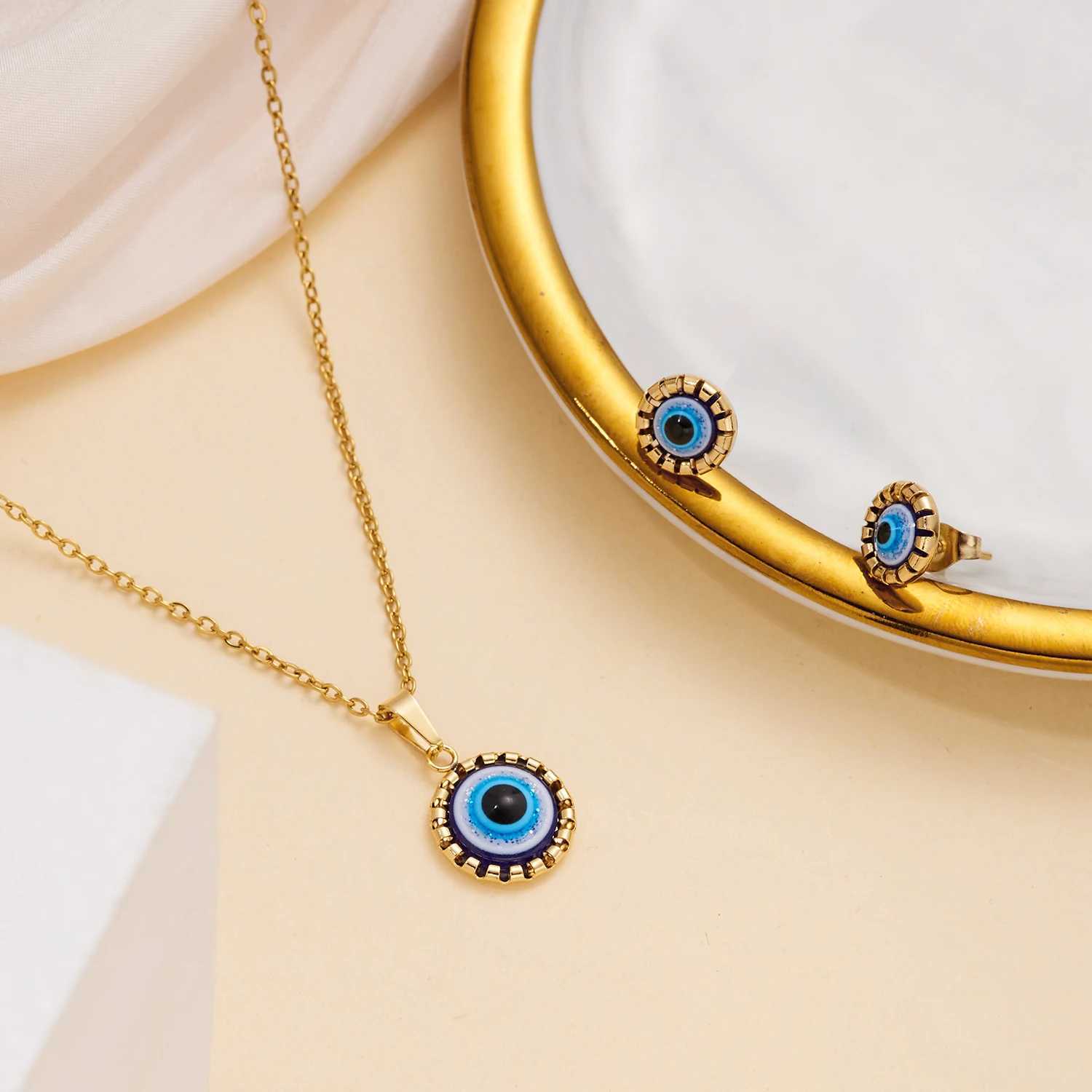 Zircon Evil Eye Necklace for Women Gold Color Choker Chain Turkish Blue Eyes Pendant Necklace Lucky Jewelry Gift for Women XJ250604