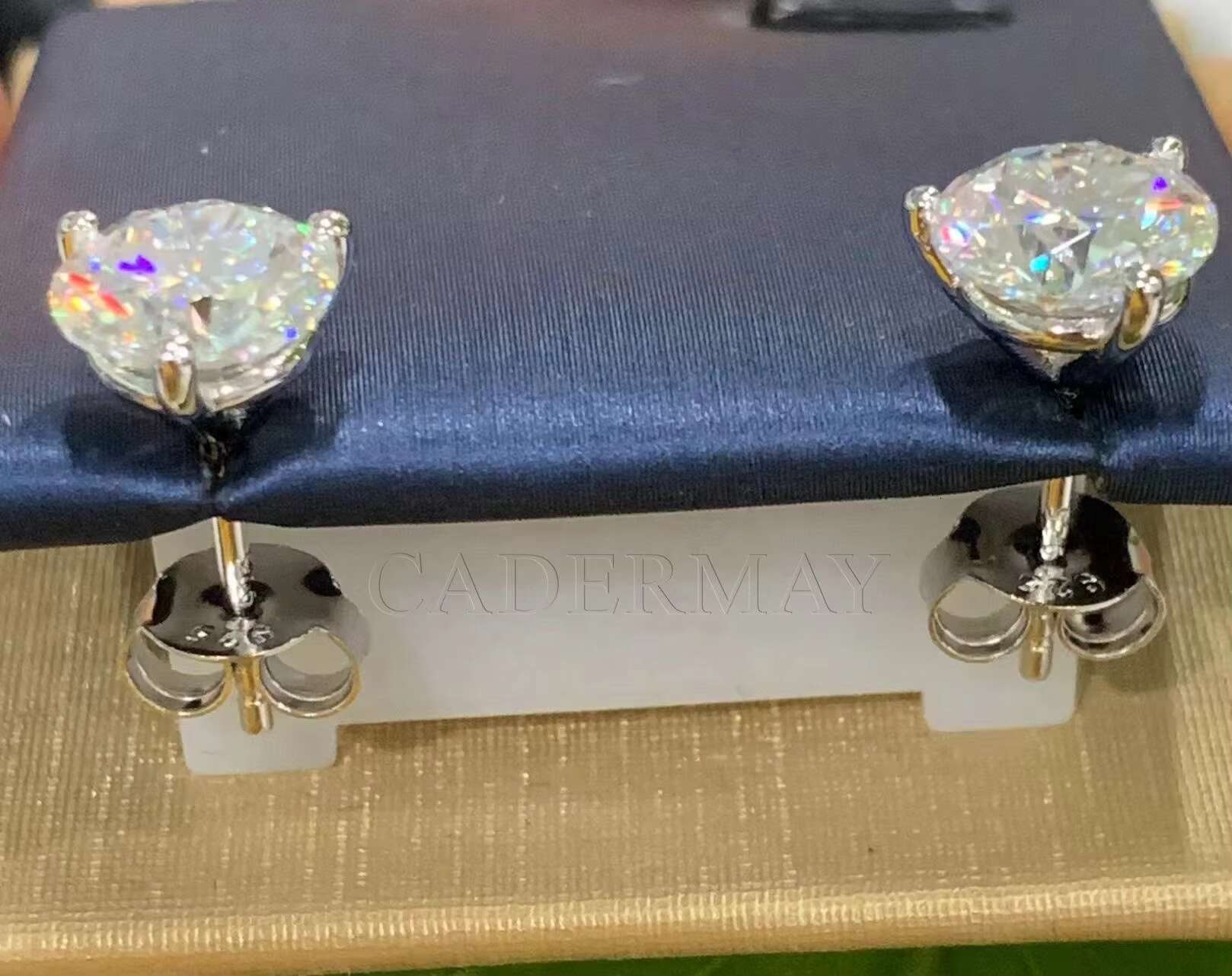 3 Prongs D VVS Moissanite Stud Earrings Pass Diamonds Tester S925 Women Engagement Wedding Jewelry