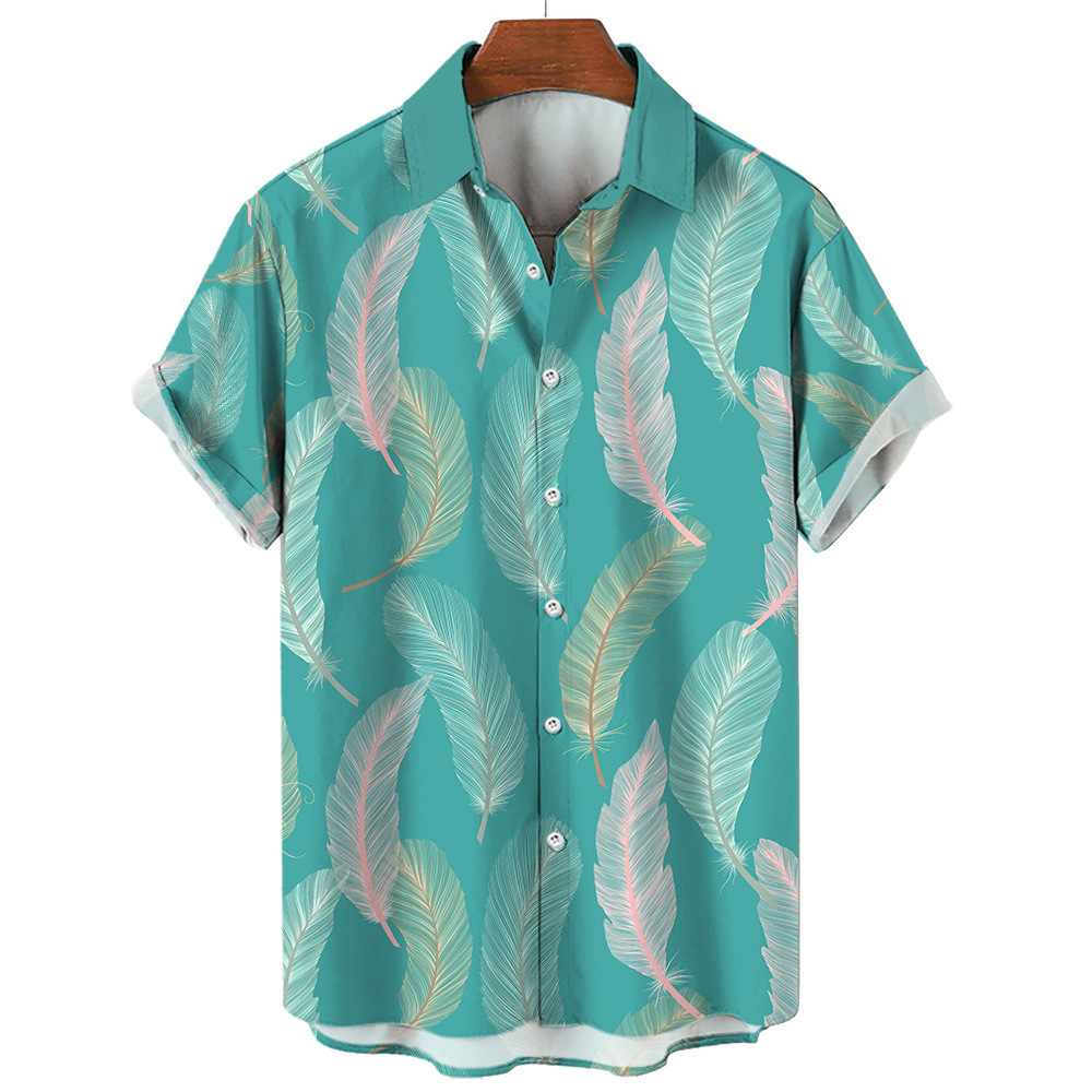 shirt Men's sleeve shirt Designer top Trendy T shirt 2025 floral literary print casual 3D mens shirts