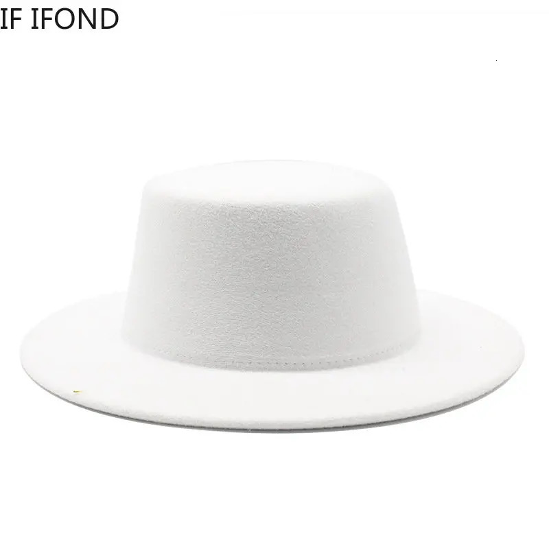 Autumn Winter Kids Felted Fedoras Hats for Boys Girls Solid Woolen Flat top Jazz Caps Childs Formal Dress Hats 250605