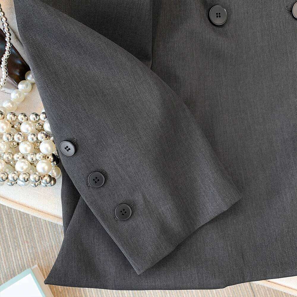 Autumn and winter new plus size women's formal black commuter blazer jacket loose casual simple office career tops 2024 big
