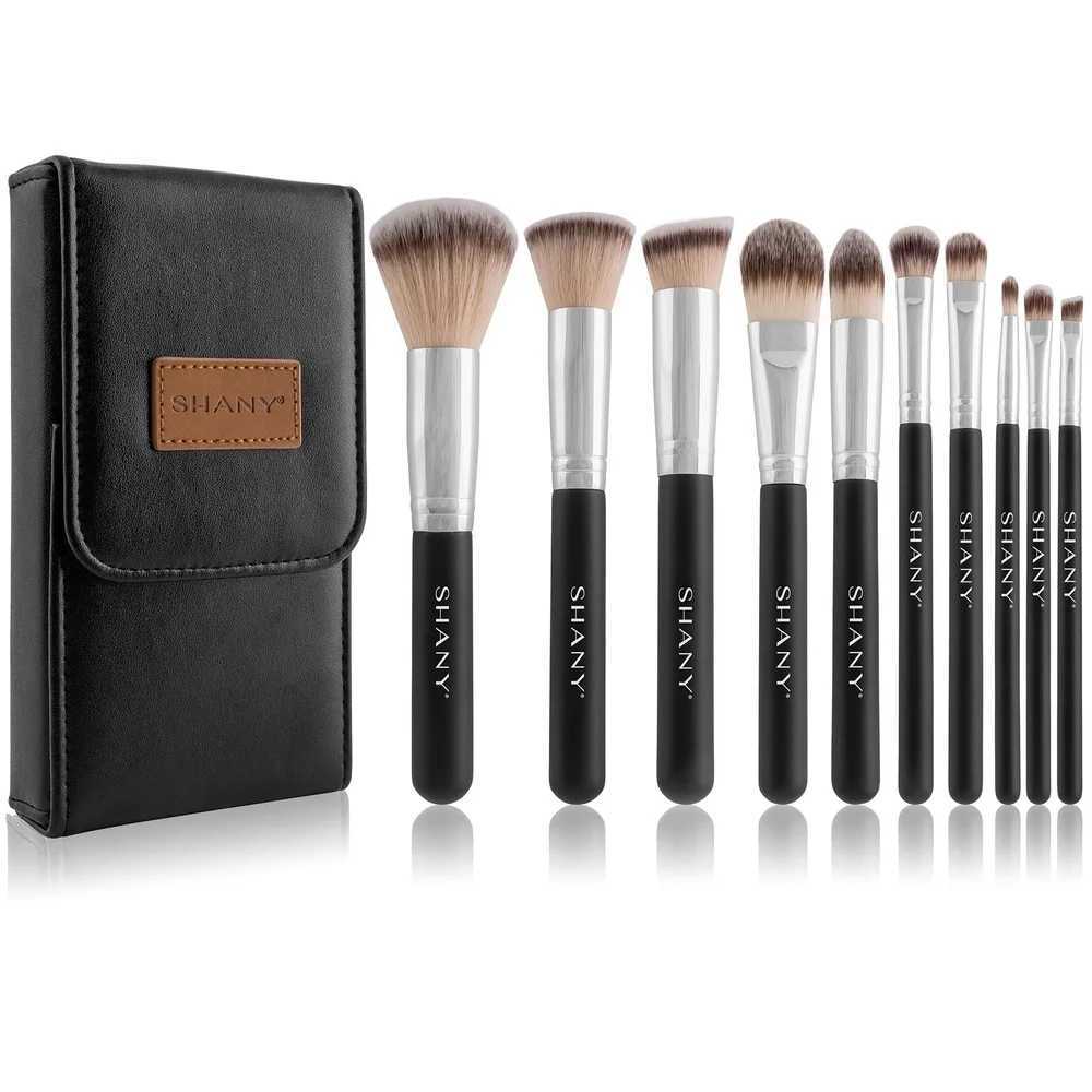 Professional Makeup Brush Set 10 Piece Essential Brushes Foundation Powder Concealers Eye Shadow B Contour with Travel Pouch W250605