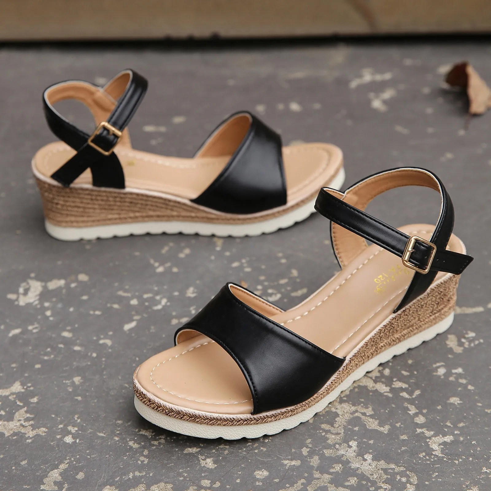 y Womens Sandals Wedge Heel Thick Sole Fashionable Breathable Open Toe Fish Mouth Shoes For Women 250605