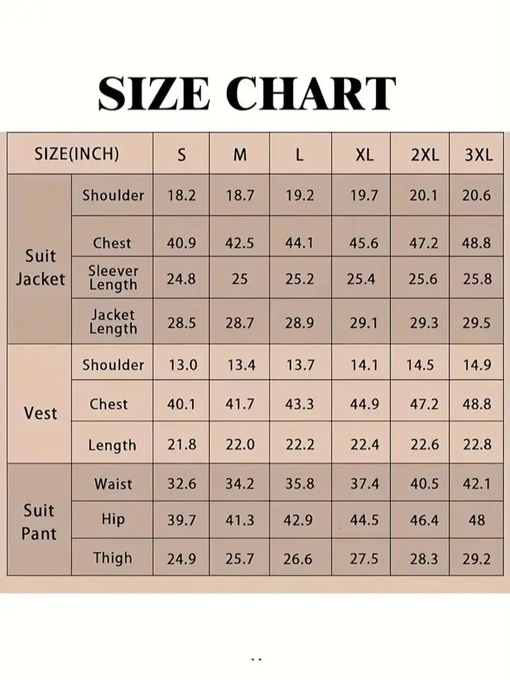 Mens 3 Pieces Suit Formal Business Notch Lapel Slim Fit Tuxedos Man Blazer For WeddingBlazerVestPants 250530
