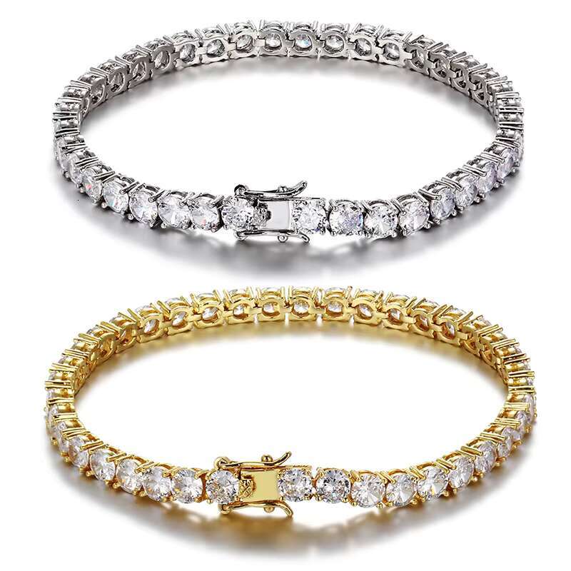 Gold Plated Hip Hop Diamond MoissaniteTennis Bracelets Cubic Moissanite Women Tennis Bracelets