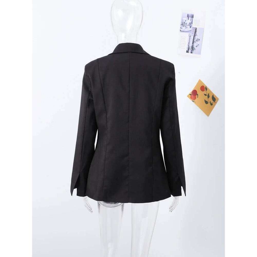 Coats Designer Women Elegant Slim Solid Women's Blazers Lapel One Button Shoulder Pads Long Sleeve Jacket 2025 Spring Office Lady Commute Outwear