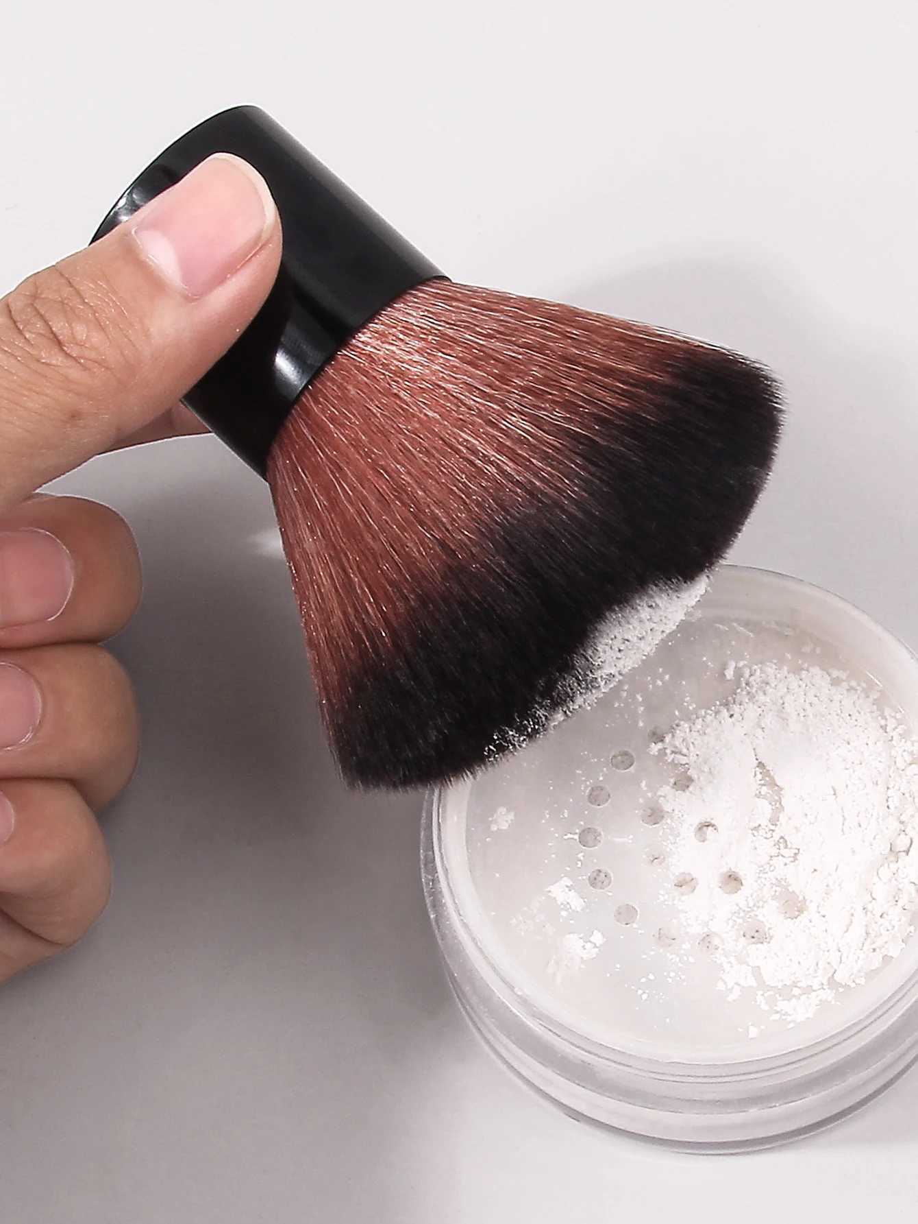 1PC Oval Makeup Brush for B Powder Bronzer - Soft Nylon Multi-Use Portable Nail Dusting Face Cosmetic Tool W250605