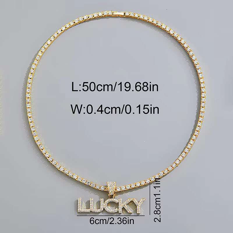 European American High Quality Fashionable Hip-hop Accessory Personalized LUCKY Letter Pendant High-Design Wholesale