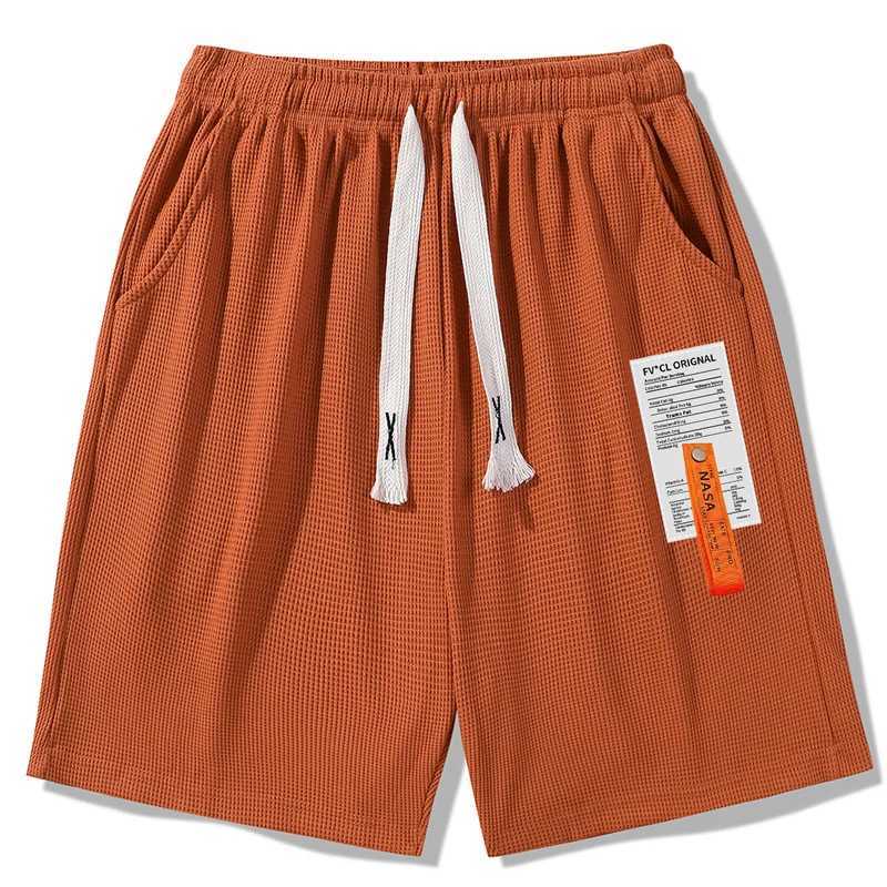 Sports Shorts for Men in Summer Thin Ice Silk Quick Drying Five Quarter Pants Fashionable Waffle Style Drawstring Shorts XJ250605