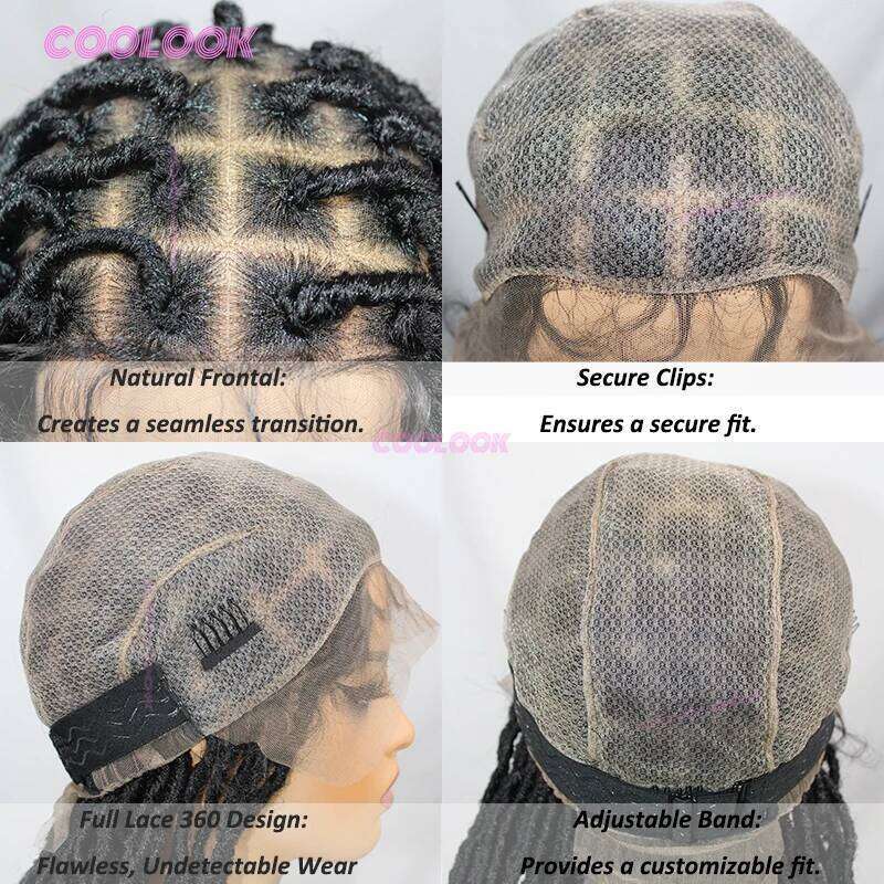 Super Long Dreadlock Synthetic Full Lace Butterfly For Black Women Knotless Box Braids Hair Wig Braided Wigs