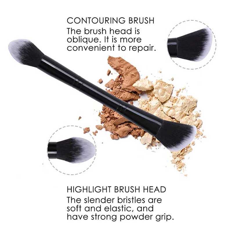 Double Head Makeup Brushes Highlighting Brush Face Contour Brush Soft Hair B Brush Beauty Cosmetic Tools W250605