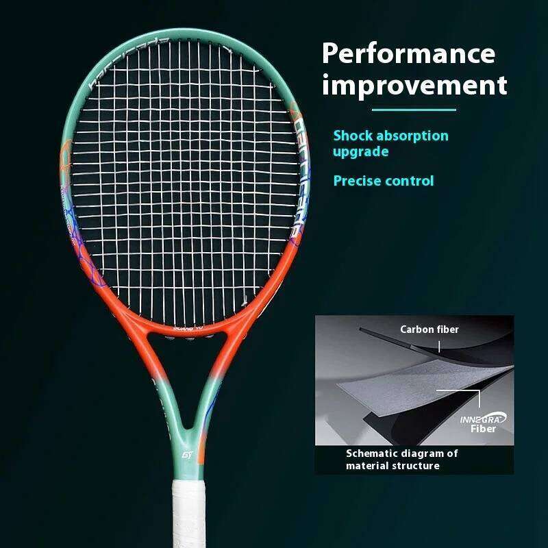 Authentic Adult All Carbon Tennis High Bounce Professional Single Player Training Racket for Enhanced Performance