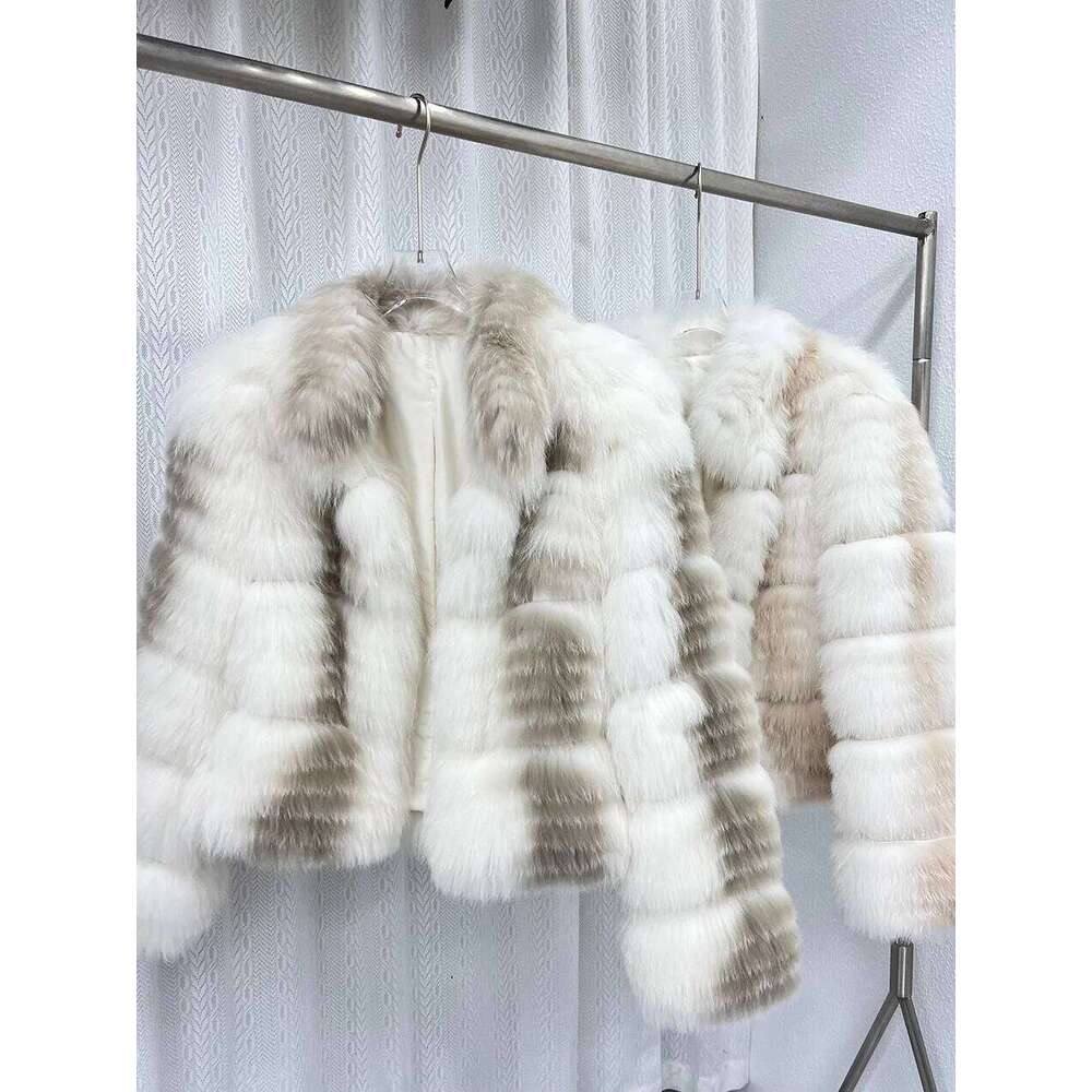 2024 autumn and winter new fox for women young style fur coat short sunset liqueur