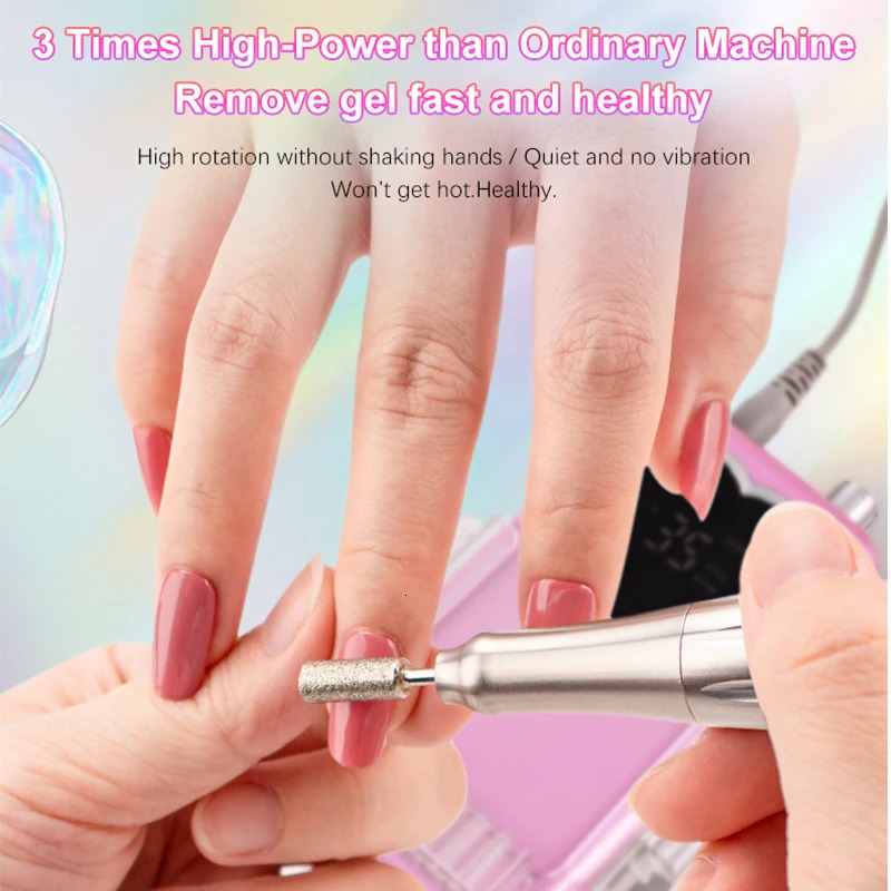 Nail Drill Machines For Manicure drill para unas 35000 RPM Heart Portable Desktop Rechargeable Adjust Speed Low Noise Nail Drill 250517