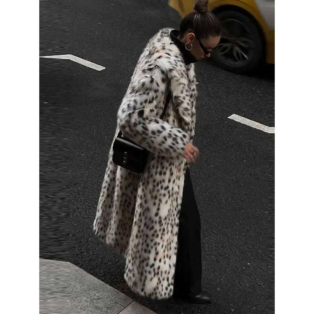 Street Thicken Fur Coat Women Fashion Faux Fox Long Sleeve Loose Female Jackets 2025 Winter Warm Open Short Lady Coats