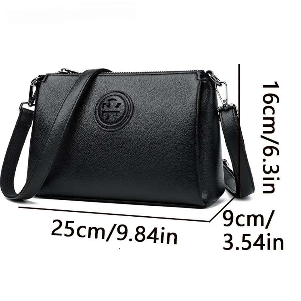 PU Leather Crossbody for Women High Quality Brand Design Zipper Solid Color Pattern Casual Daily Use Shoulder Bag