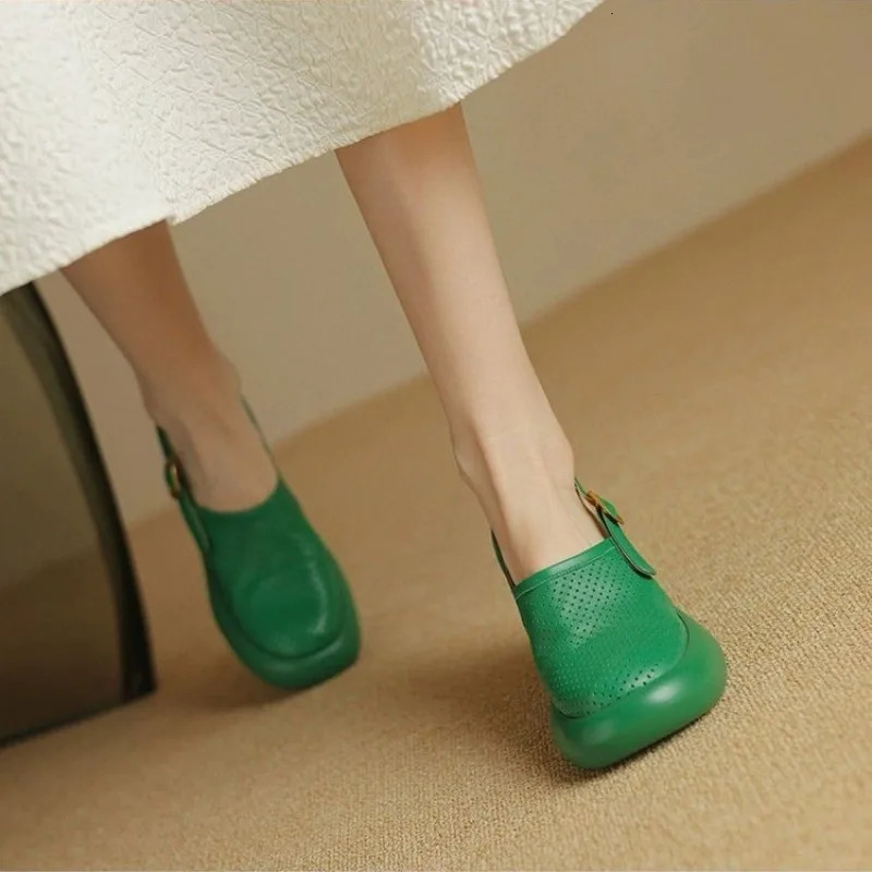 Baotou Round Toe Sandals Summer Style Head Deep Mouth Line with Soft Sole AntiSlip WearResistant High Heels 250605