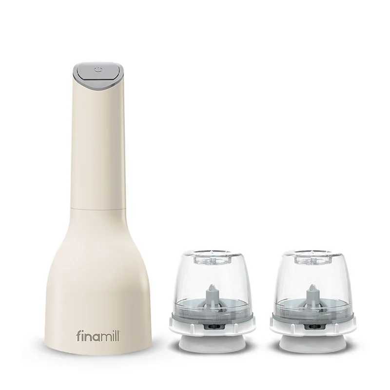 Finamill Electric Pepper Grinder - Rechargeable Battery Powered One-Handed Automatic Salt Spice Mill for Kitchen Home X250605