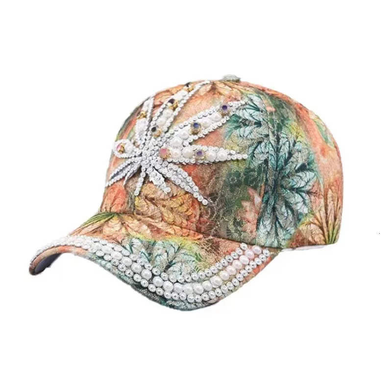 Point Diamond Baseball Hat Mens and Womens Fashion Colorful Diamond Embedding Duck Tongue Hat Outdoor Casual Hat 250603