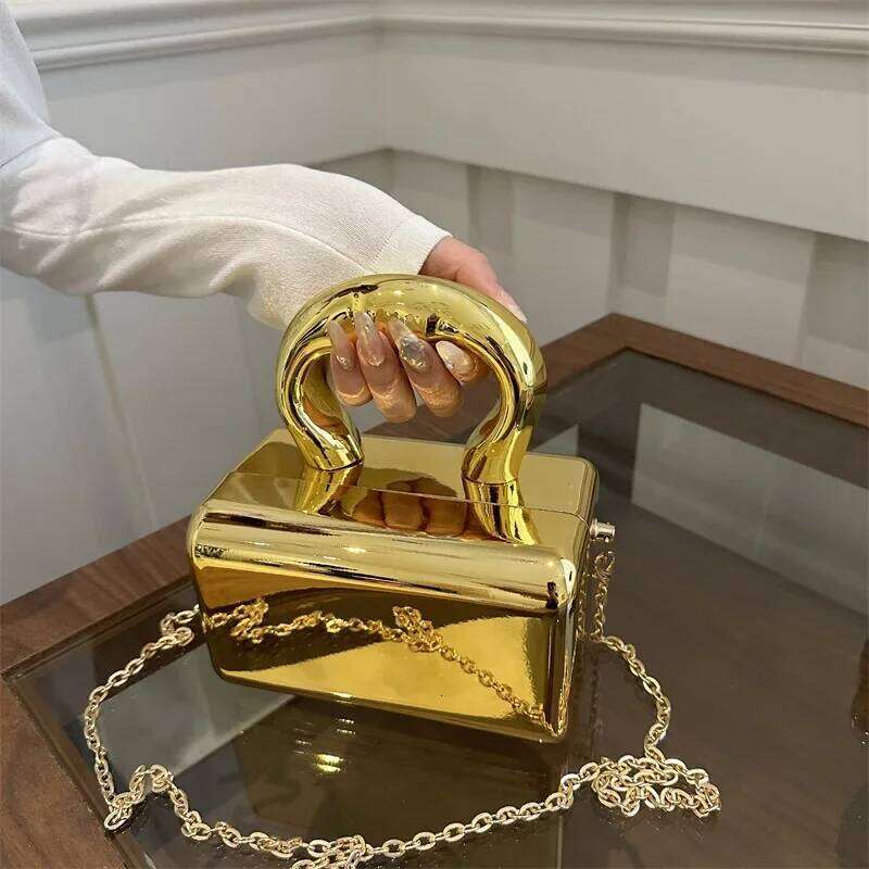 Acrylic Box New Mirror Finish Handbag Ins Internet Famous Women's Chain Crossbody Dinner Bag