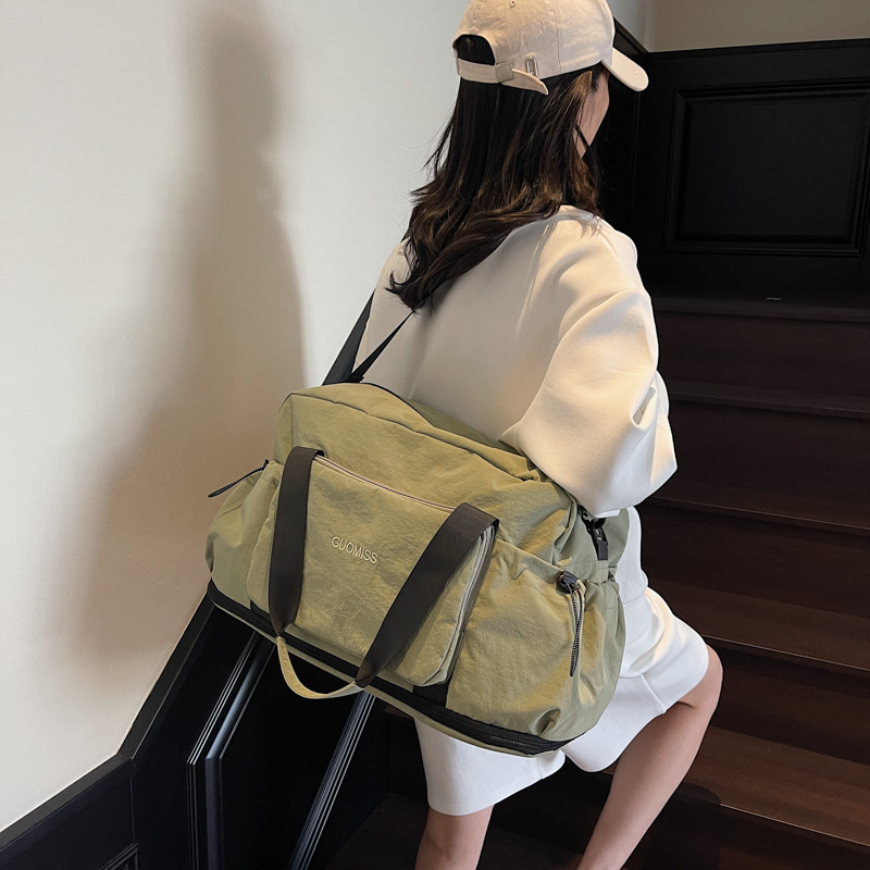 Quick-Dry Large Capacity Travel Bag for Women, Expandable Wet-Dry Separation Sports Fiess Bag, Oxford Cloth Storage Lage