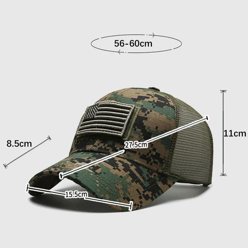 Men American Flag Camouflage Baseball Cap Male Outdoor Breathable Tactics Mountaineering ed Hat Adjustable Stylish Casquette 250603