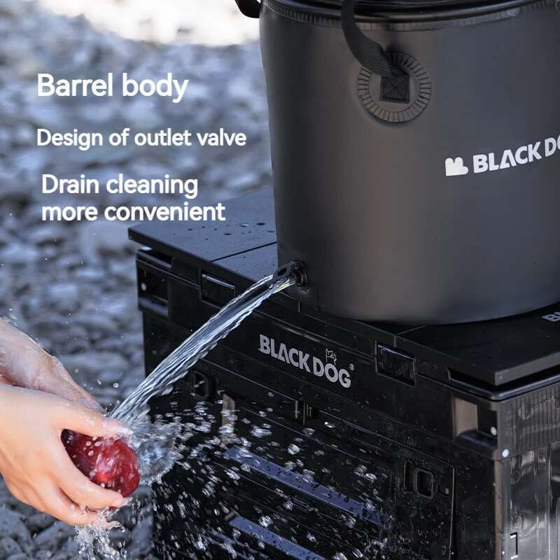 Naturehike BLACKDOG Folding Round Bucket With Lid Outlet Vae Design L Outdoor Travel Camping Picnic Portable Water Bag