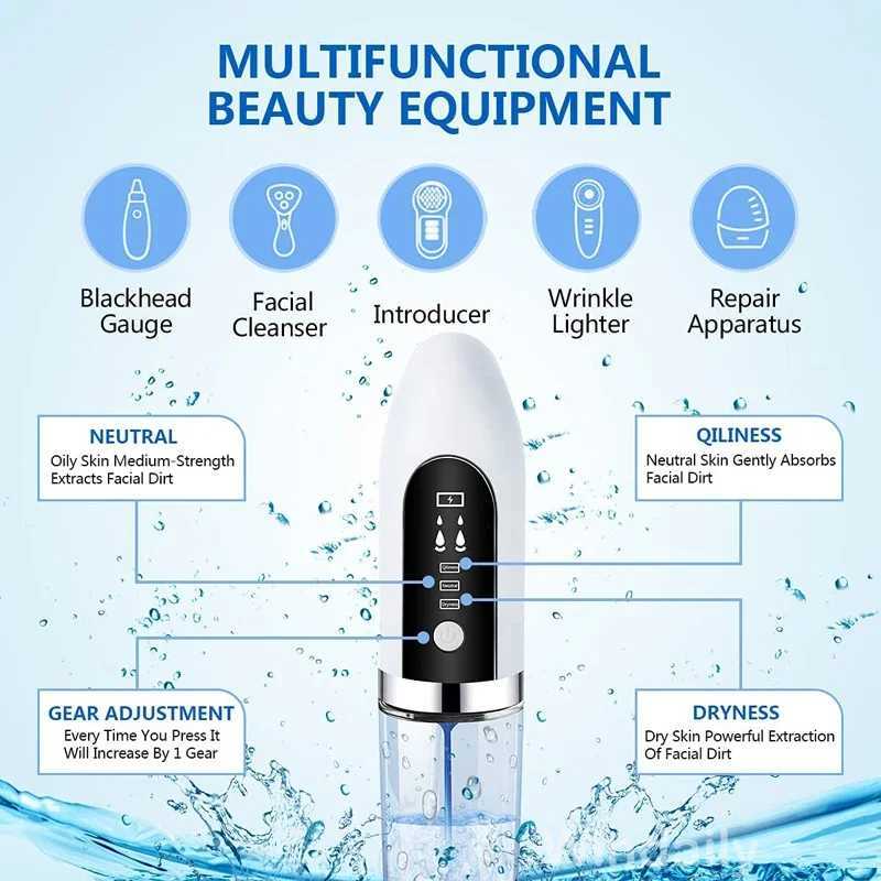 Electric Small Bubble Blackhead Remover USB Rechargeable Water Cycle Pore Acne Pimple Removal Vacuum Suction Facial Cleaner Tool XJ250607