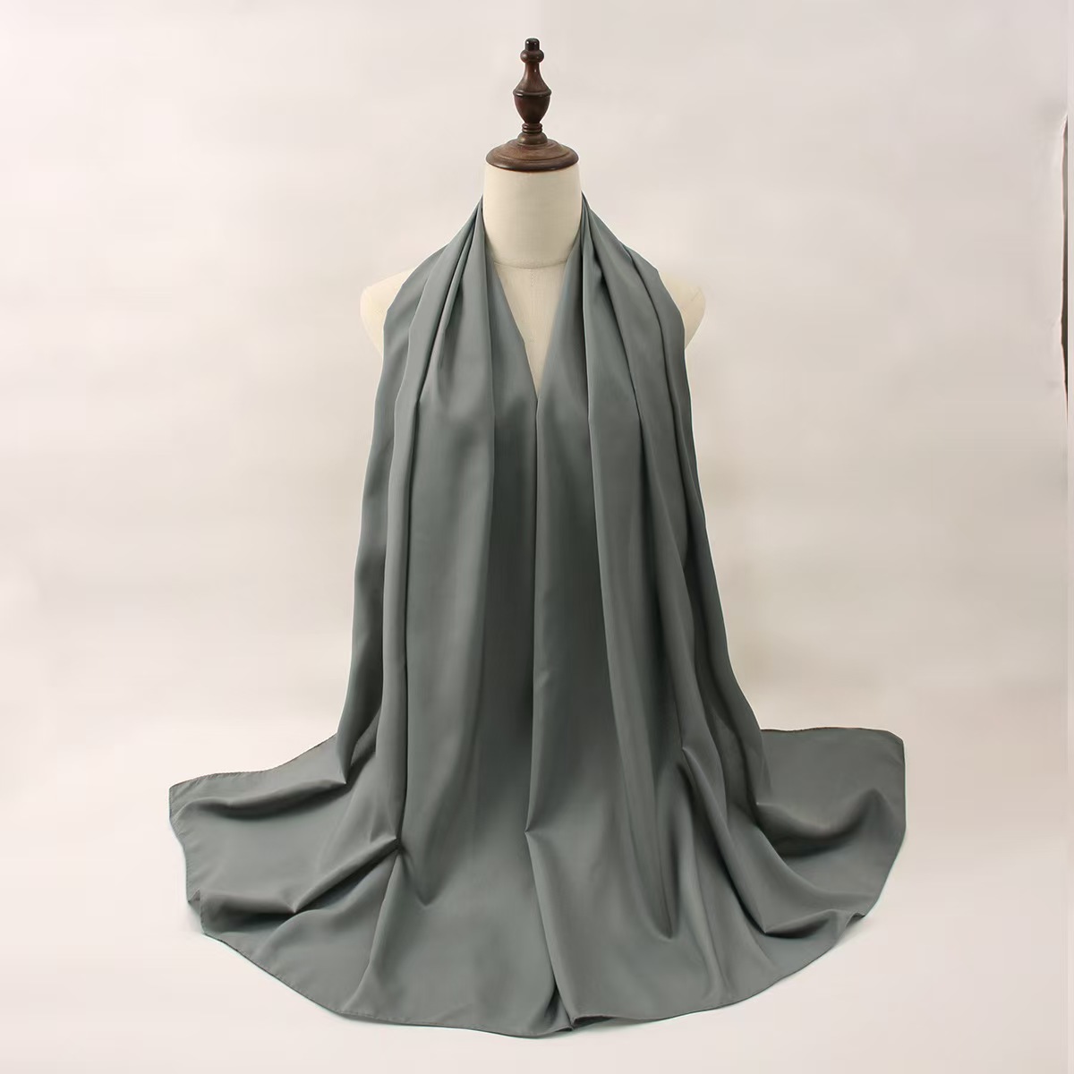 T888 new pure color satin silky long scarf female thin style temperament all-match Middle Eastern headscarf scarf