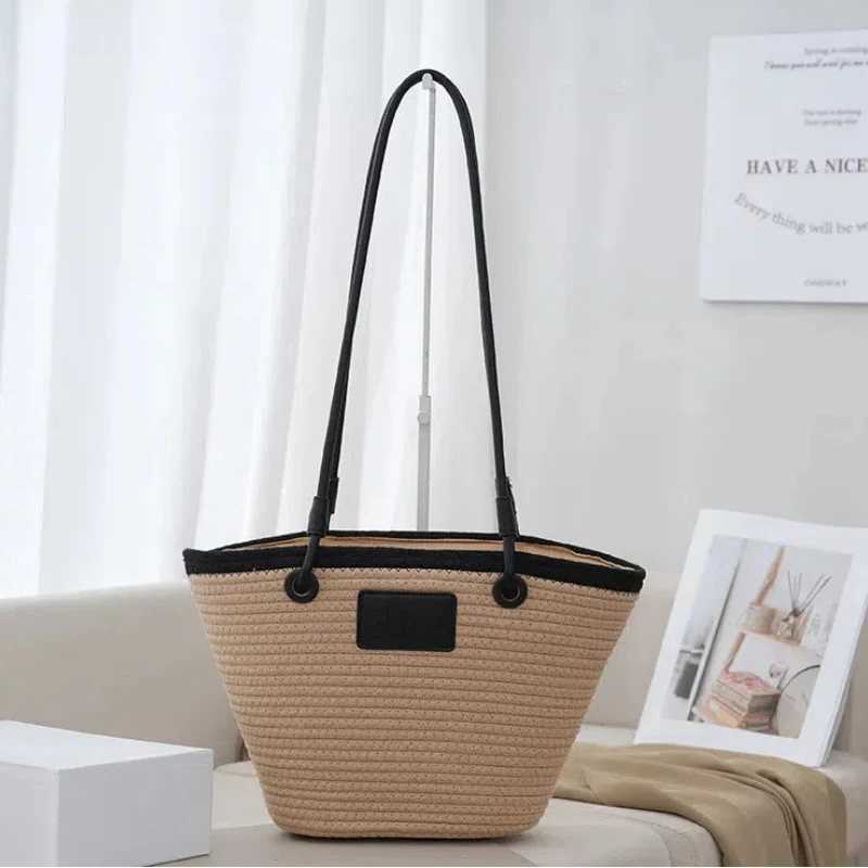 New Minimalist Woven Bag Portable Tote Bag Classic Woven Bag Reliable Womens Handbag Elegant Woven Handbag Womens Beach Bag XJ250605