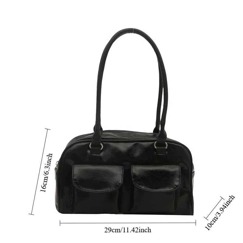 Vintage Red Simple Ladies Commute Tote Bag Women Business Shoulder Bags PU Leather Female Underarm Burgundy Large Handbags Purse XJ250605