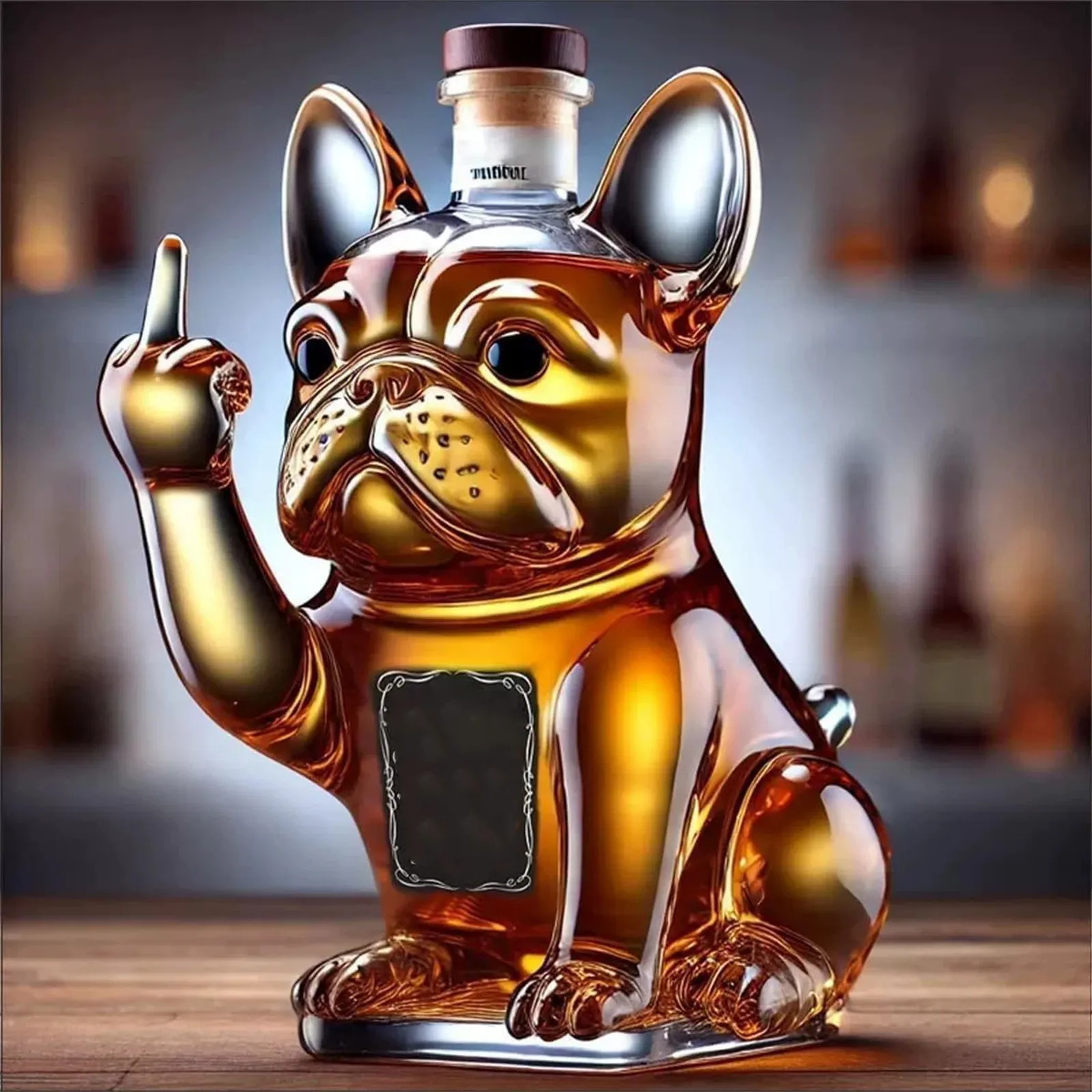 French bulldog bar whiskey decanterthickened whiskey bottle funny wine decanterbeverage glass bottlecreative gift for friends 250605