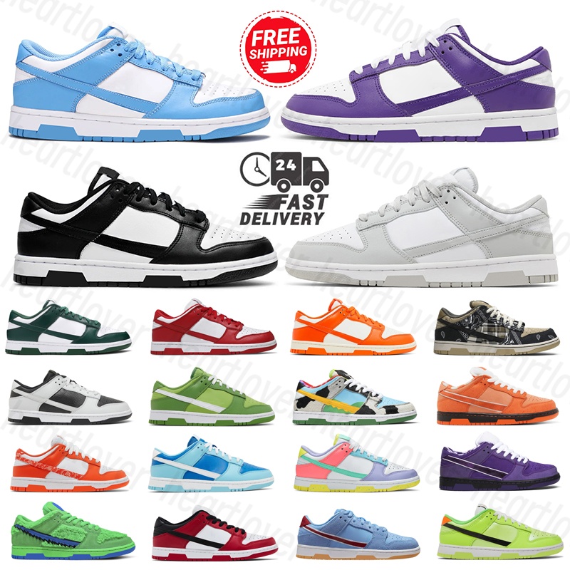 designer shoes panda black white Grey Fog leather rubber Breathable Patchwork Classic party univrtsity Blue Medium Olive Green red pink free shipping mens sneakers