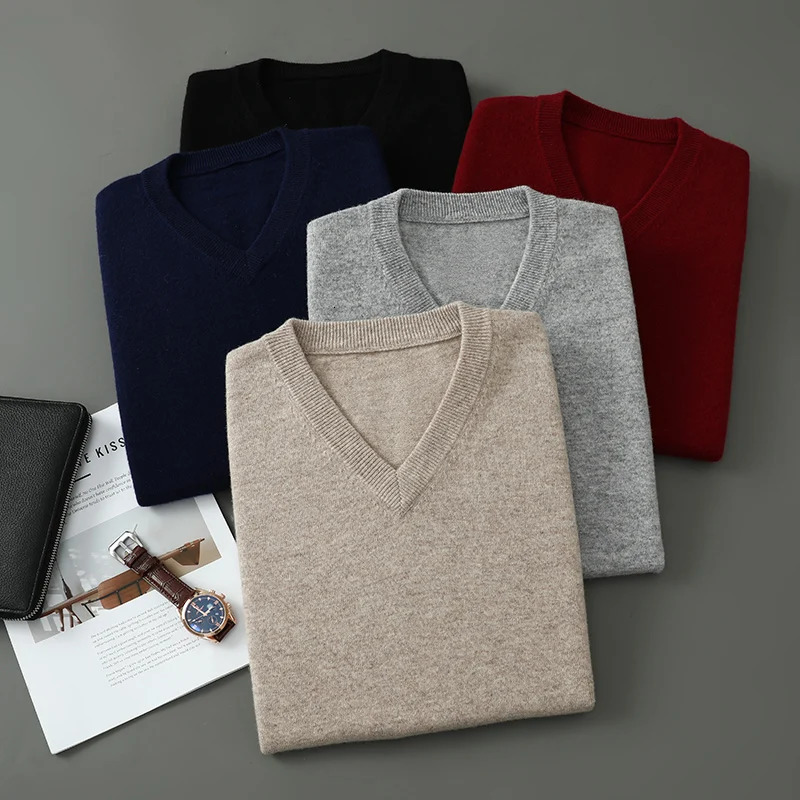 2024 Autumn and Winter Men cashmere vest Sleeveless Cashmere Vest Solid Color Knitted Waistcoat 250605Z