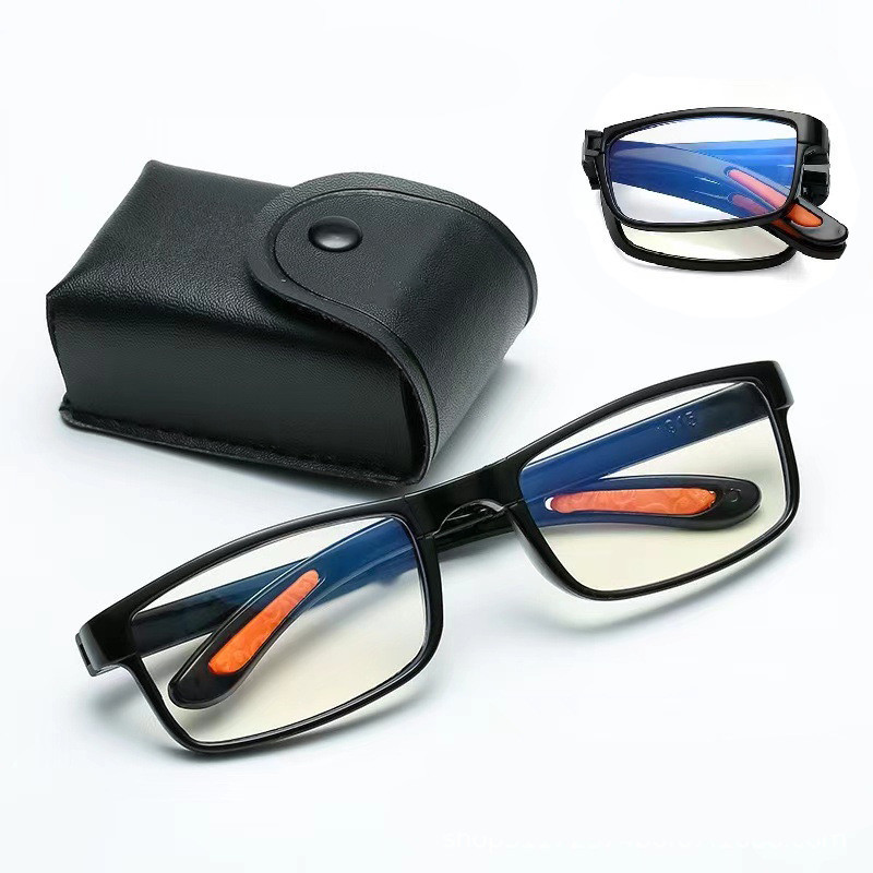 Reading Glasses New TR90 Ultra-Light Blue Light Blocking Reading Glasses Anti-Blue Light Frameless Smart Focus Crystal Appearance With Case