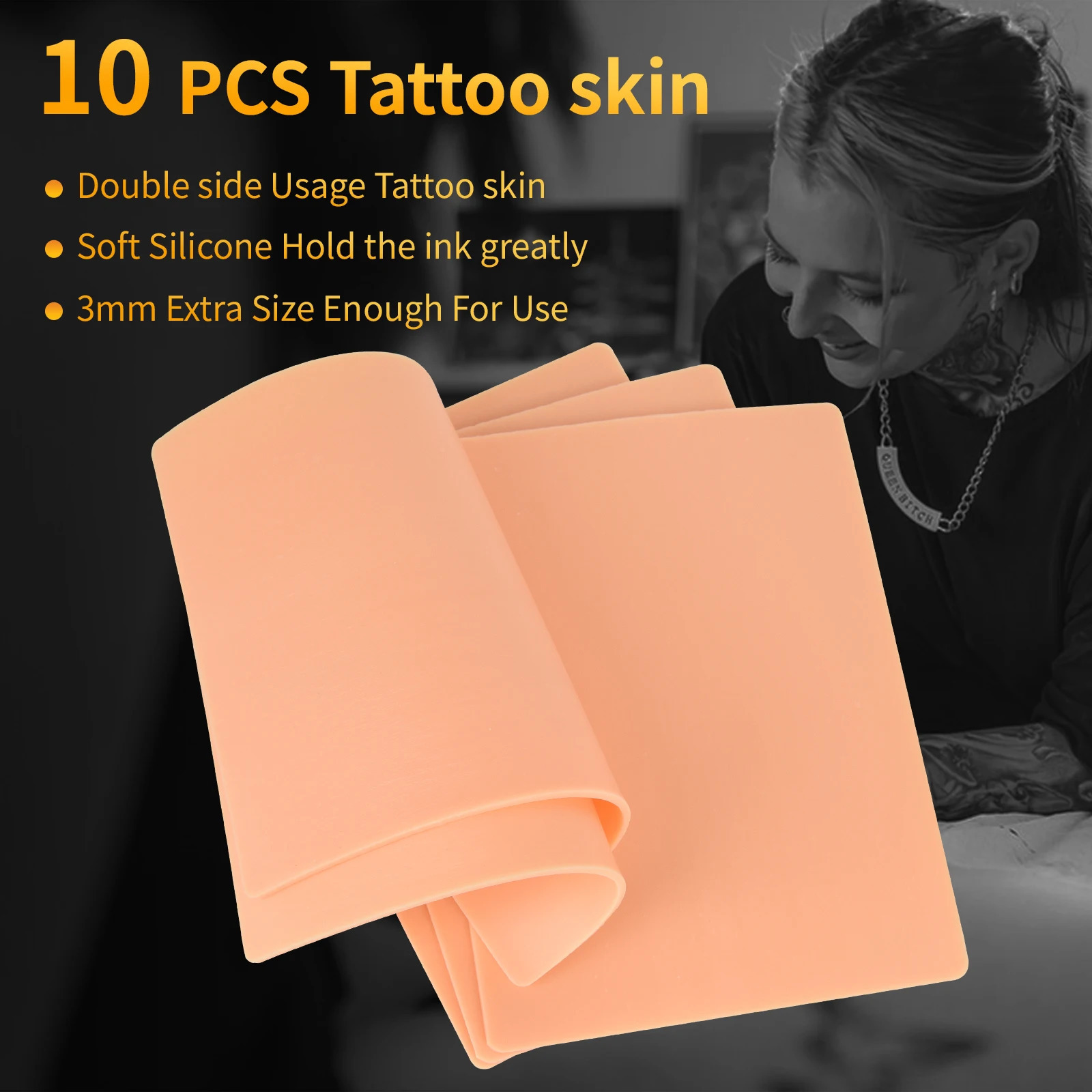 151015pcs 3MM Silicone Tattoo Practice Skin Double anent Makeup Fake Tattoo Beginner Practice Microblading Accessorie 250604