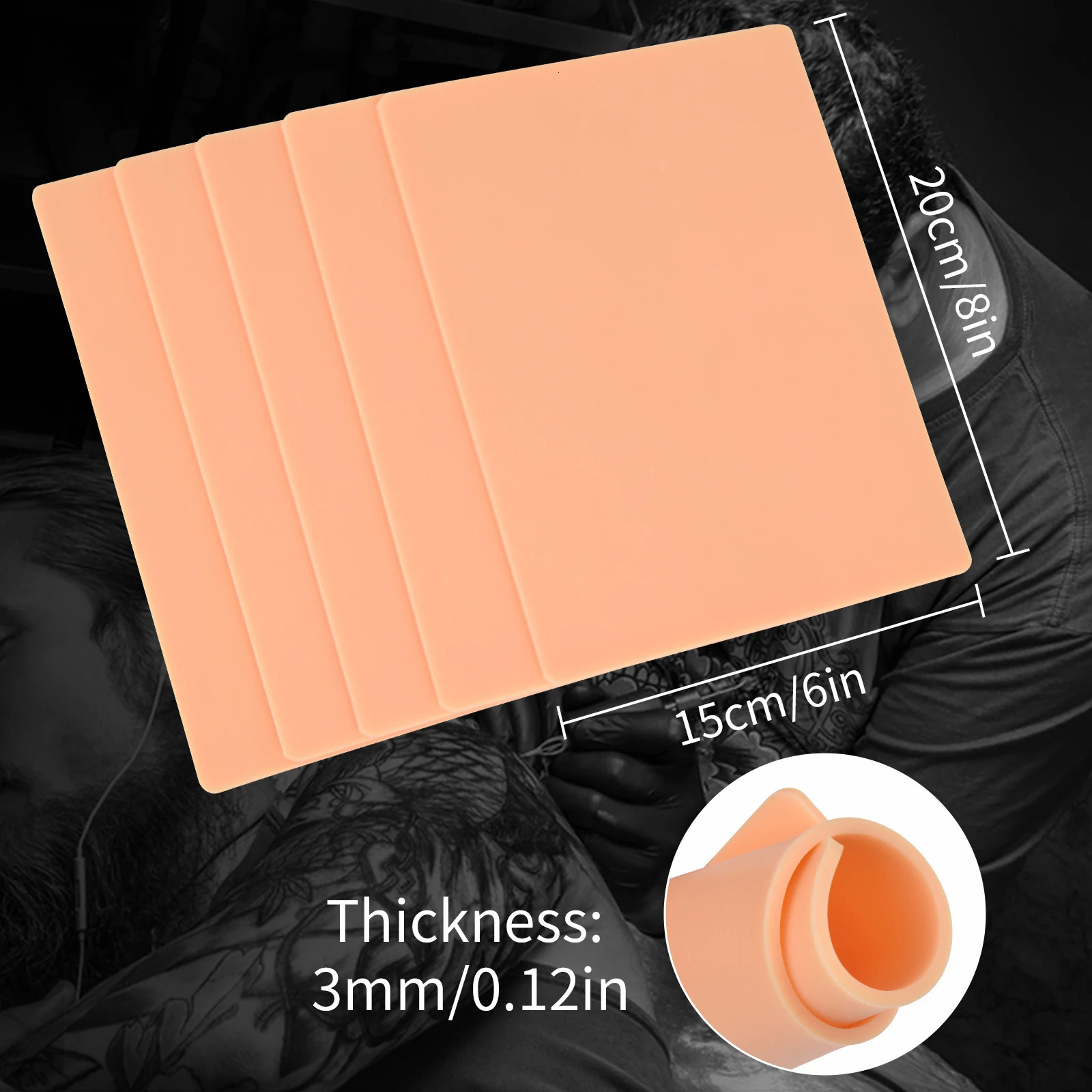 151015pcs 3MM Silicone Tattoo Practice Skin Double anent Makeup Fake Tattoo Beginner Practice Microblading Accessorie 250604