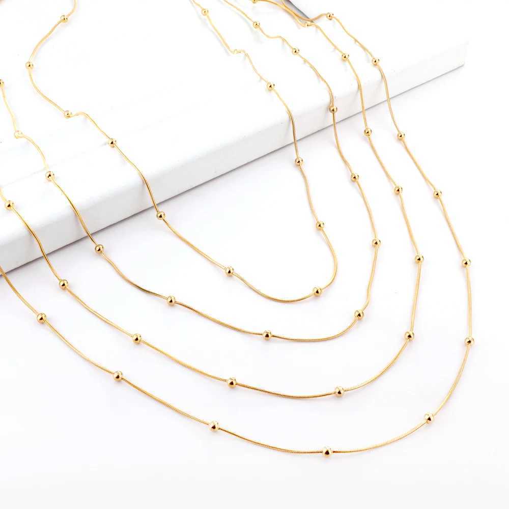 5Pcs Gold-Plated Beads Clavicle Chain Necklace Set for Women Simple Elegant Versatile High-End Light Jewelry Accessory XJ250604
