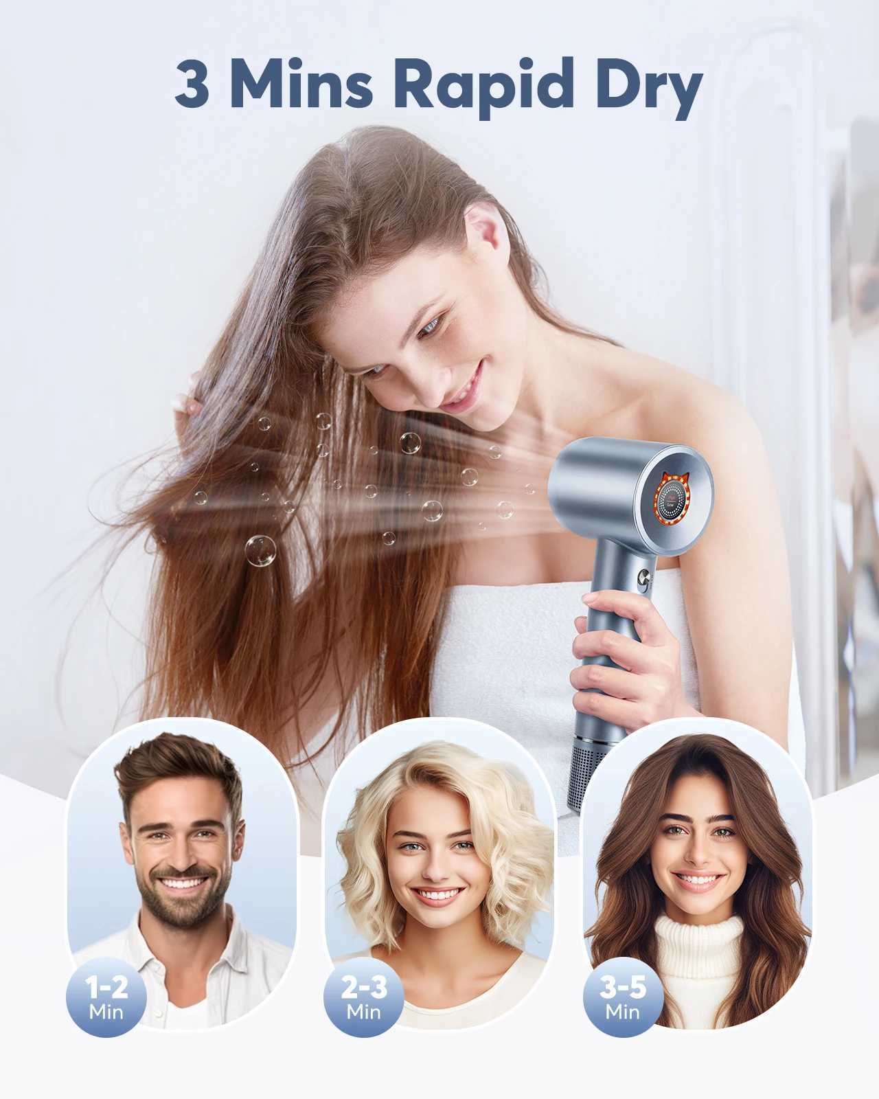 Bopcal Professional High Speed Hair Dryer 110000 RPM Brushless Cold Hot blower Silent Touch Screen Hair Dryer For Home Hair Salon XJ250605