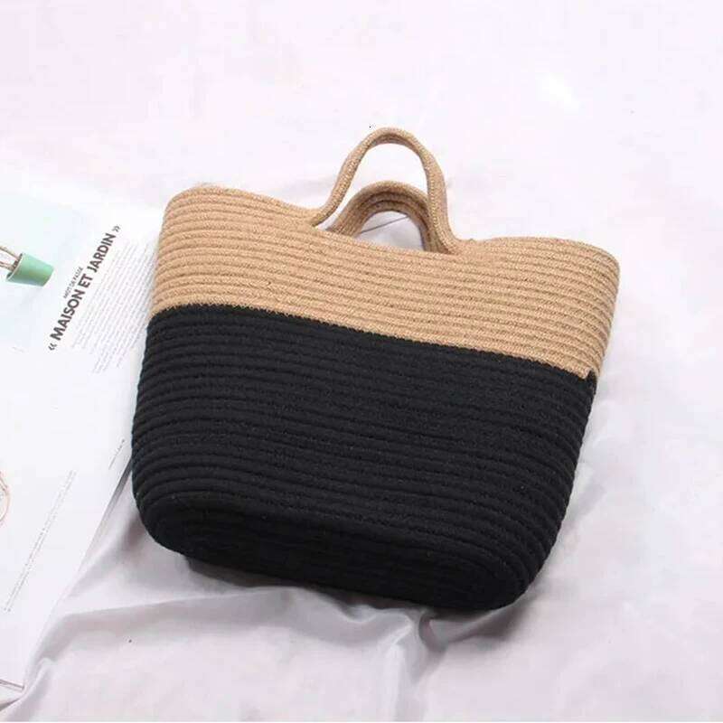 Fashion Straw Woven Handbag For Women Summer Beach Ladies Retro Rattan Travel Shoulder Bohemia Handle Tote Bag