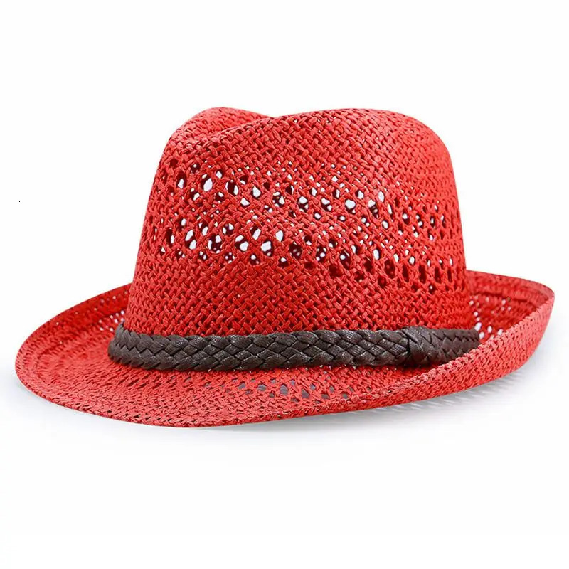 High Quality Paper Straw Hat Women Summer Fashion Sun Cap Dad Jazz Hat Men Cool Fedora 250605