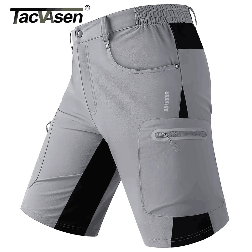 TACVASEN Quick Dry Cargo Shorts Mens Lightweight Work Cargo Shorts Multi Pockets Waterproof Outdoor Hiking Fishing Shorts Male 250529