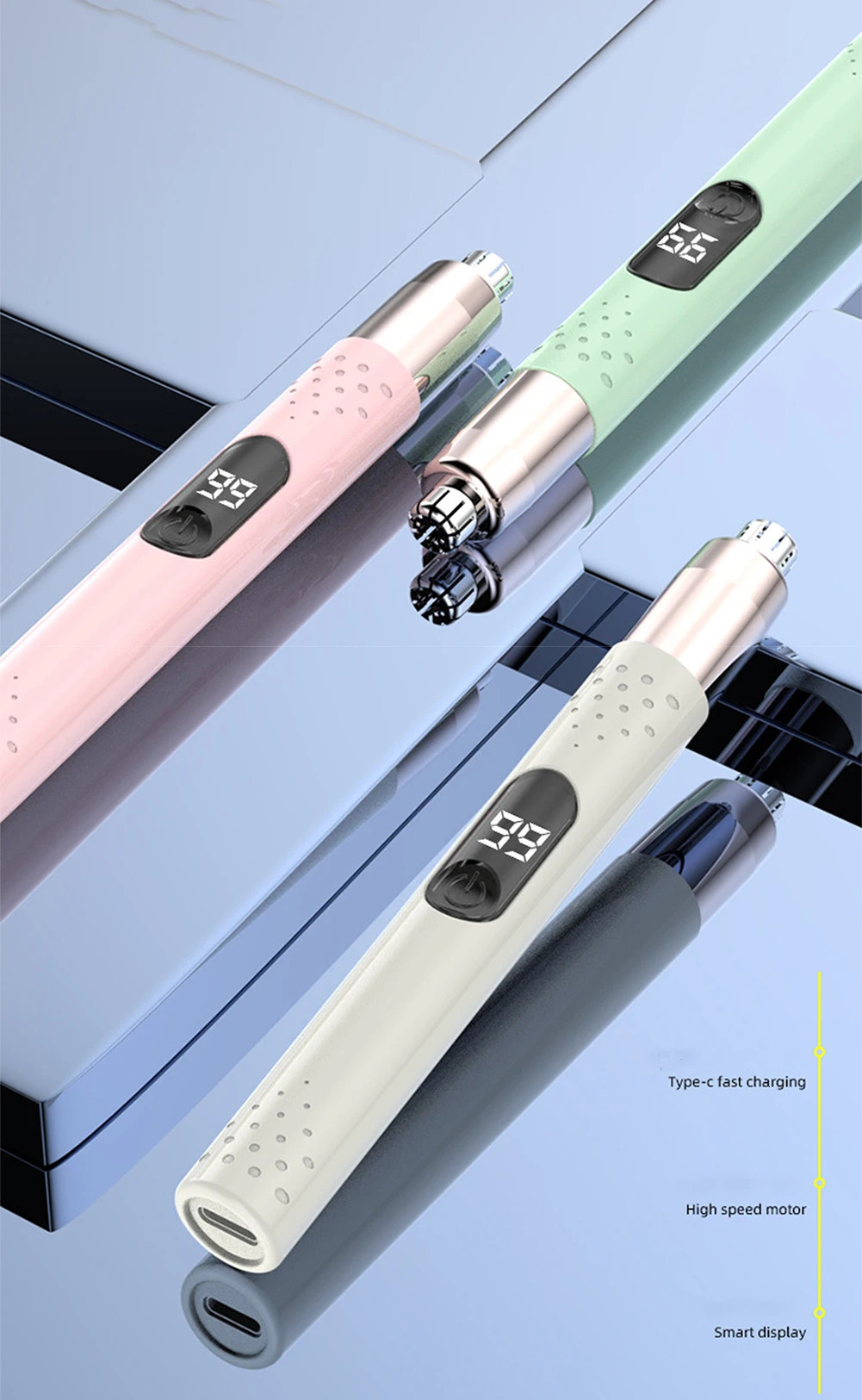 Electric Nose Hair Clipper Rechargeable Multi-Kinetic Shaving Multifunctional Unisex Automatic Washable Shaving Nose Trimmer 250604