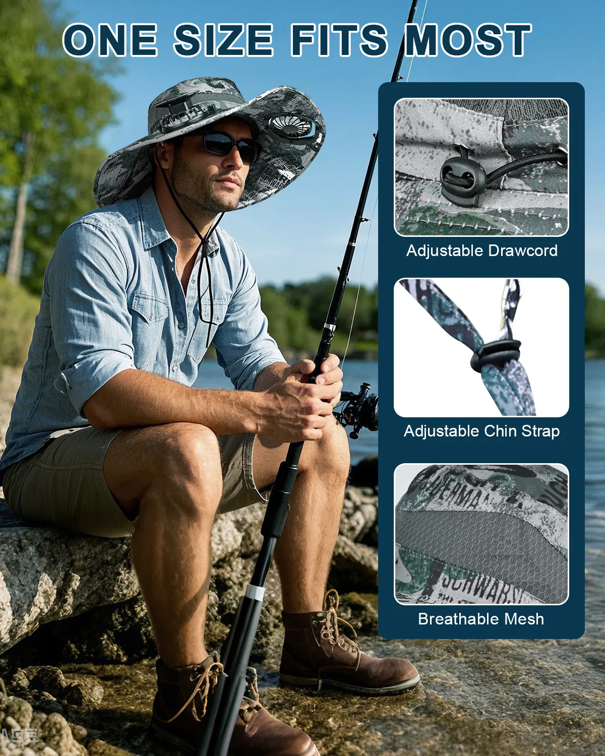 Outdoor Sun & UV Protection Solar Fan Cap Solar Powered Cooling Fan Hat