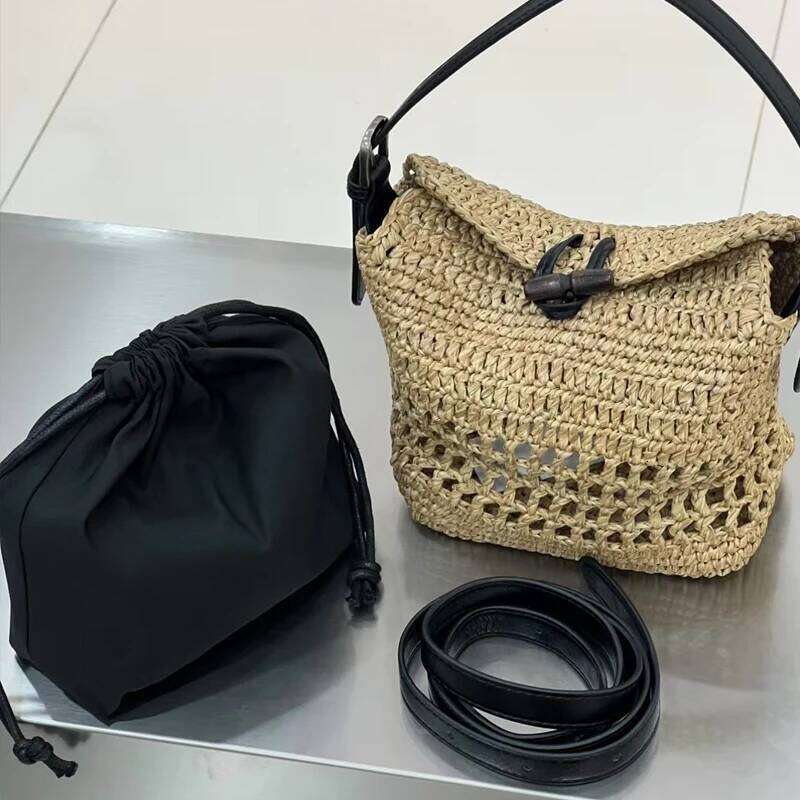 Bohemian Beach Straw Woven Bags For Women Designer Handbags Purses 2025 New In Hollow With Inner Pocket Underarm Shoulder