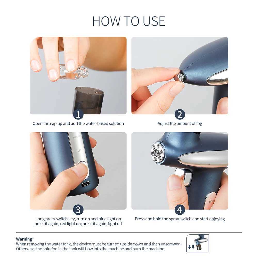 Red/Blue Photon Skin Hydrator Make Up Skin Moisturizing Nano Mist Sprayer Face Steamer Spray Airbrush Water Oxygen Injection XJ250607