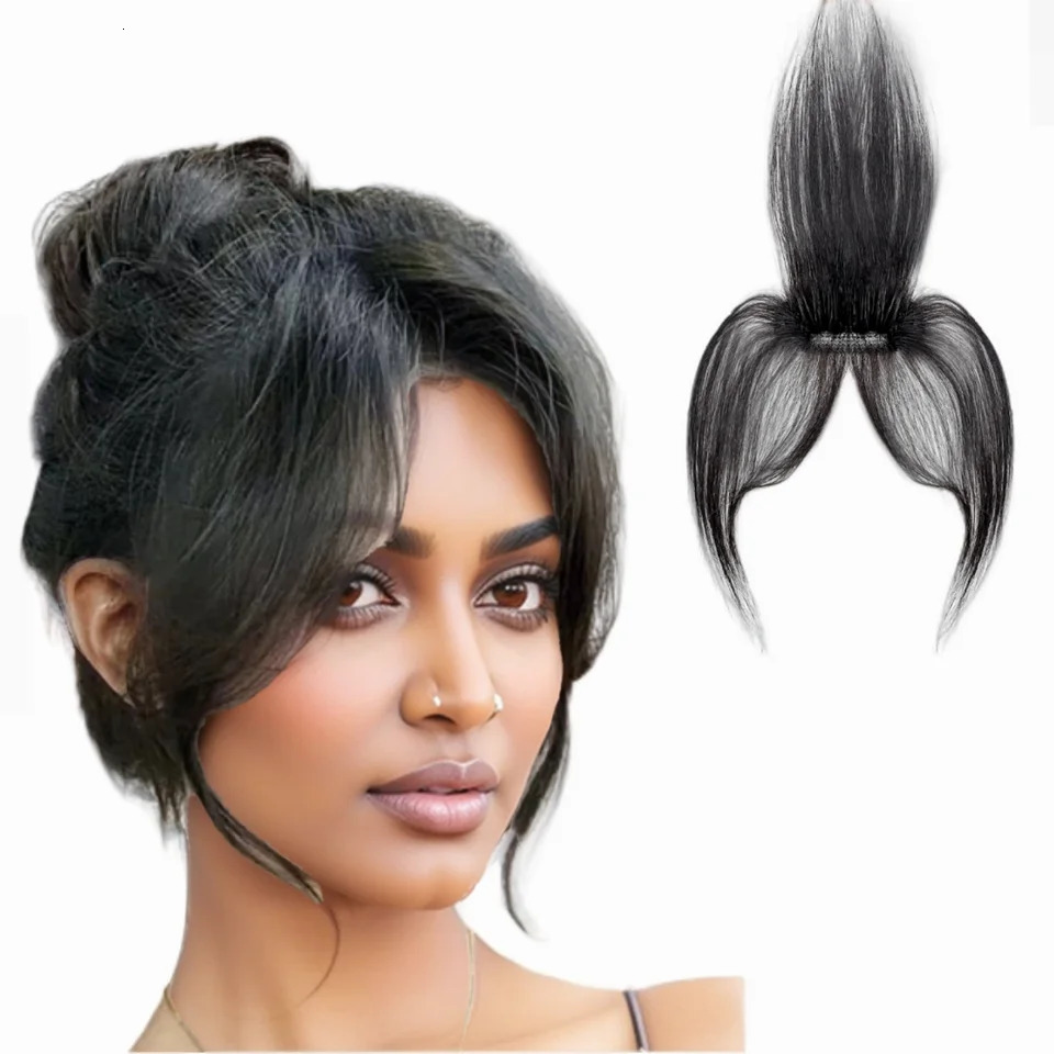 Clip In Baby Hair Air Bang Natural Human Hair Side Bangs Invisible Edge Replacement Fringe Forehead Hairline For Women 250529