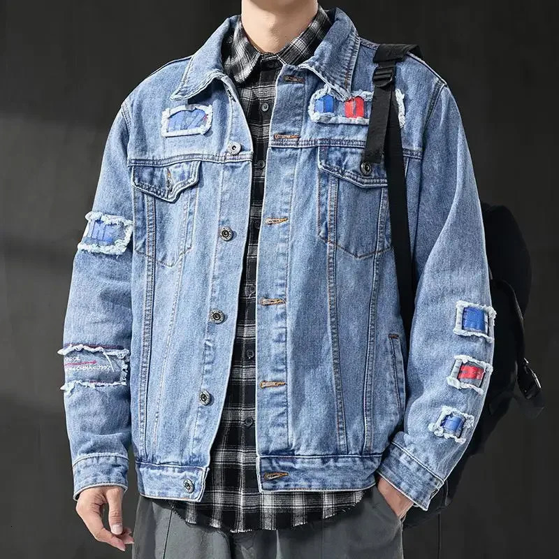 Trendy Denim Jackets Man Ripped With Hole Autumn Lxury of Fabric Fast Delvery In Lowest Price High Quality Cowboy Coat for Men 250529