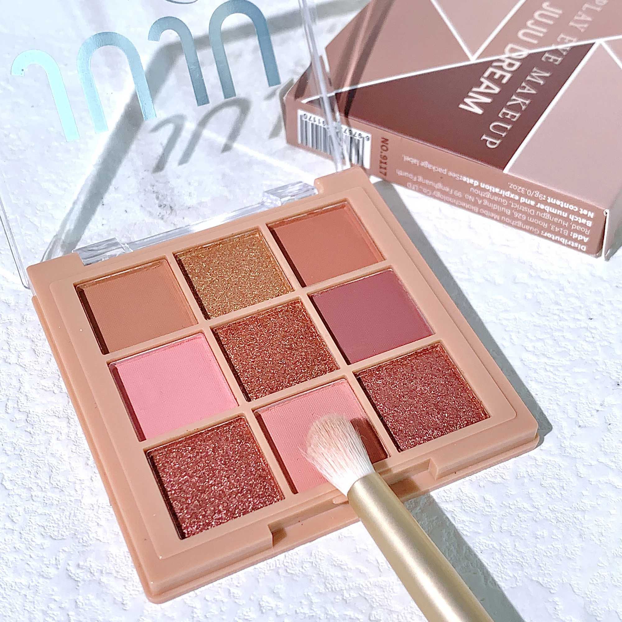 Warm Winter Brown Shadow Nine Colors Eyeshadow Earth Tone Autumn and Winter Low Saturation Orange Brown Palette Milk Tea W250605